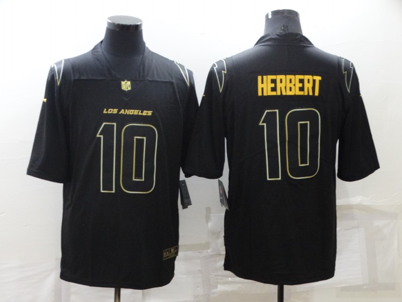 Men's Los Angeles Chargers Justin Herbert #10 Black Jersey